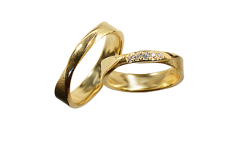 05425+05426-wedding rings, gold 750 with brillants